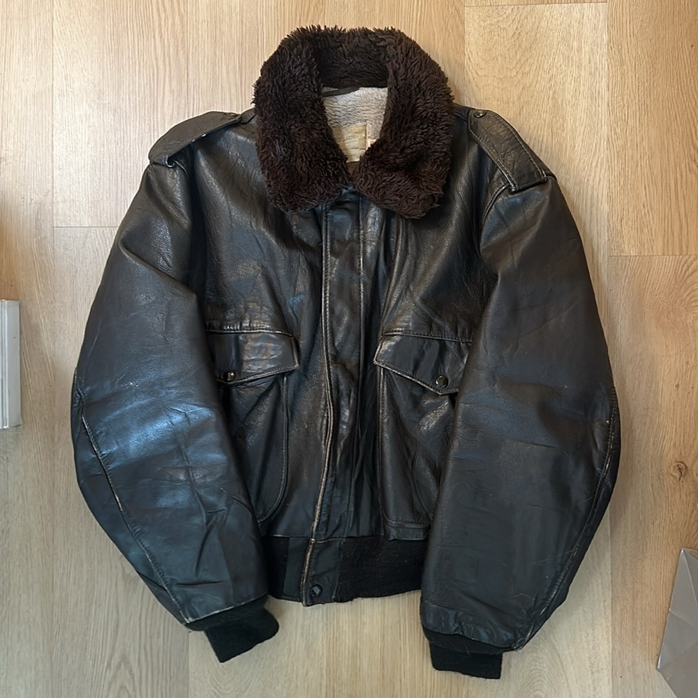 Size 48 Vintage US Navy Flight Jacket Schott NYC type G-1 Rare!